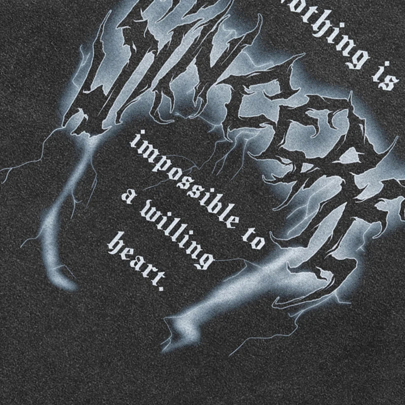 Retro Black Heart Washed T-Shirt — detail shot