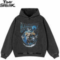 Aesthetic Black Graphic Oversized Hoodie — front view