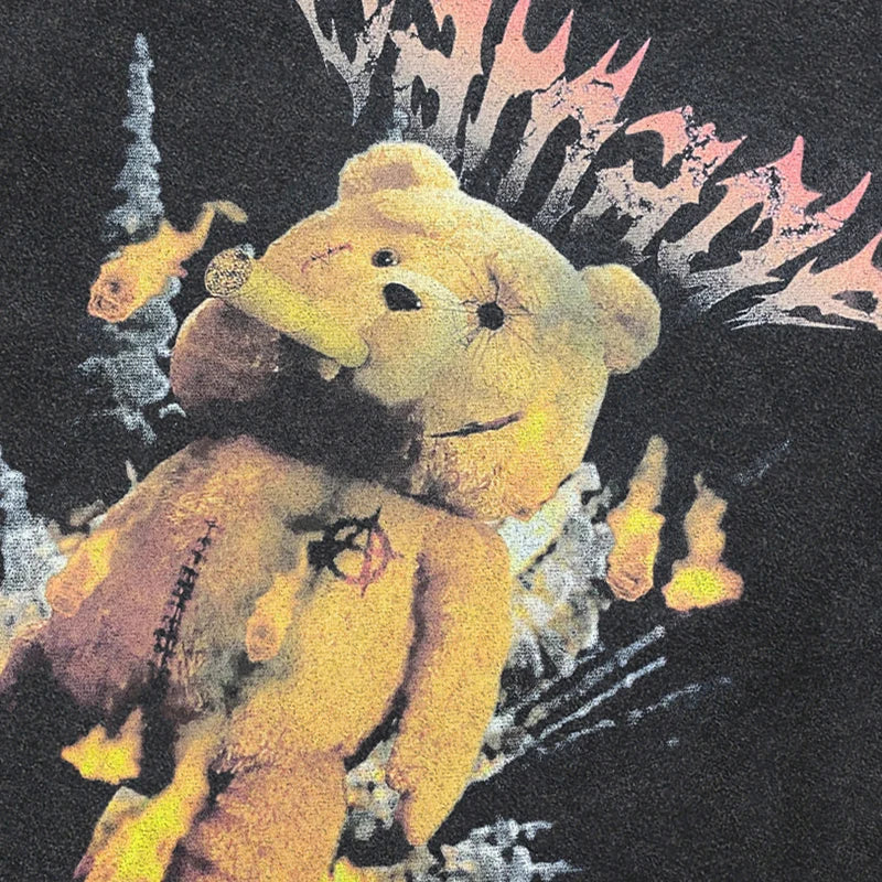 Retro Black Bear Washed T-Shirt — front view