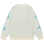 Y2K Star Graphic Knit Oversized Sweater — detail shot