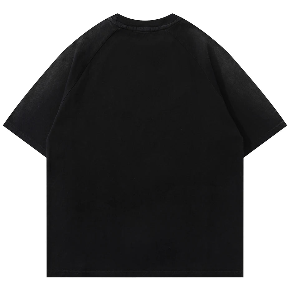 Punk Patchwork Oversized T-Shirt — front view
