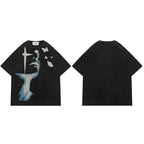 Retro Shadow Butterfly Washed T-Shirt — side view