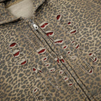 Vintage Leopard Hooded Oversized Jacket — detail shot