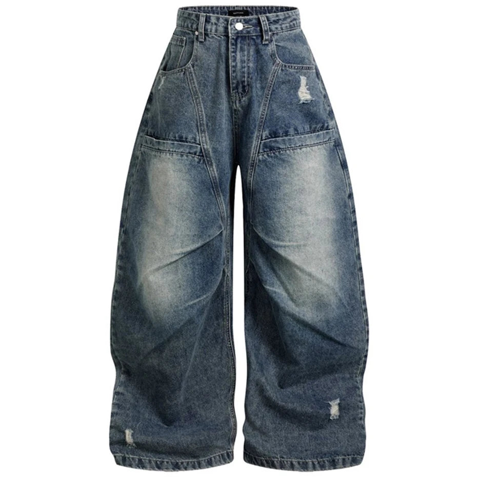 Y2K Blue Denim Wide Leg Jeans — styling shot