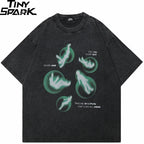 Retro Green Graphic Oversized T-Shirt — front view