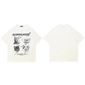 White Cat Graphic T-Shirt — fabric close-up
