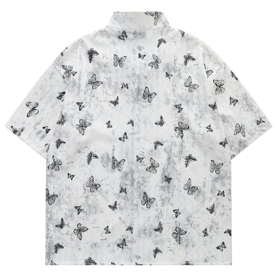 Vintage Butterfly Graphic Loose Shirt — front view