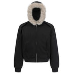 Collar Fur Oversized Jacket — styling shot