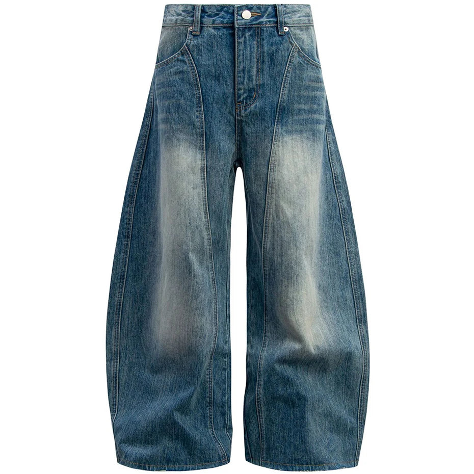 Y2K Blue Denim Baggy Jeans — fit shot