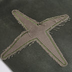 Vintage Patchwork Suede Loose Jacket — fabric close-up