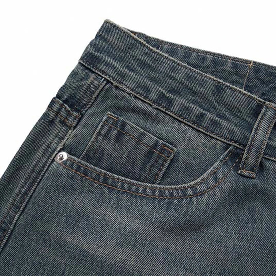 Vintage Loose Denim Shorts — back view