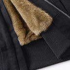 Fleece Vintage Padded Fur Puffer Jacket — fabric close-up