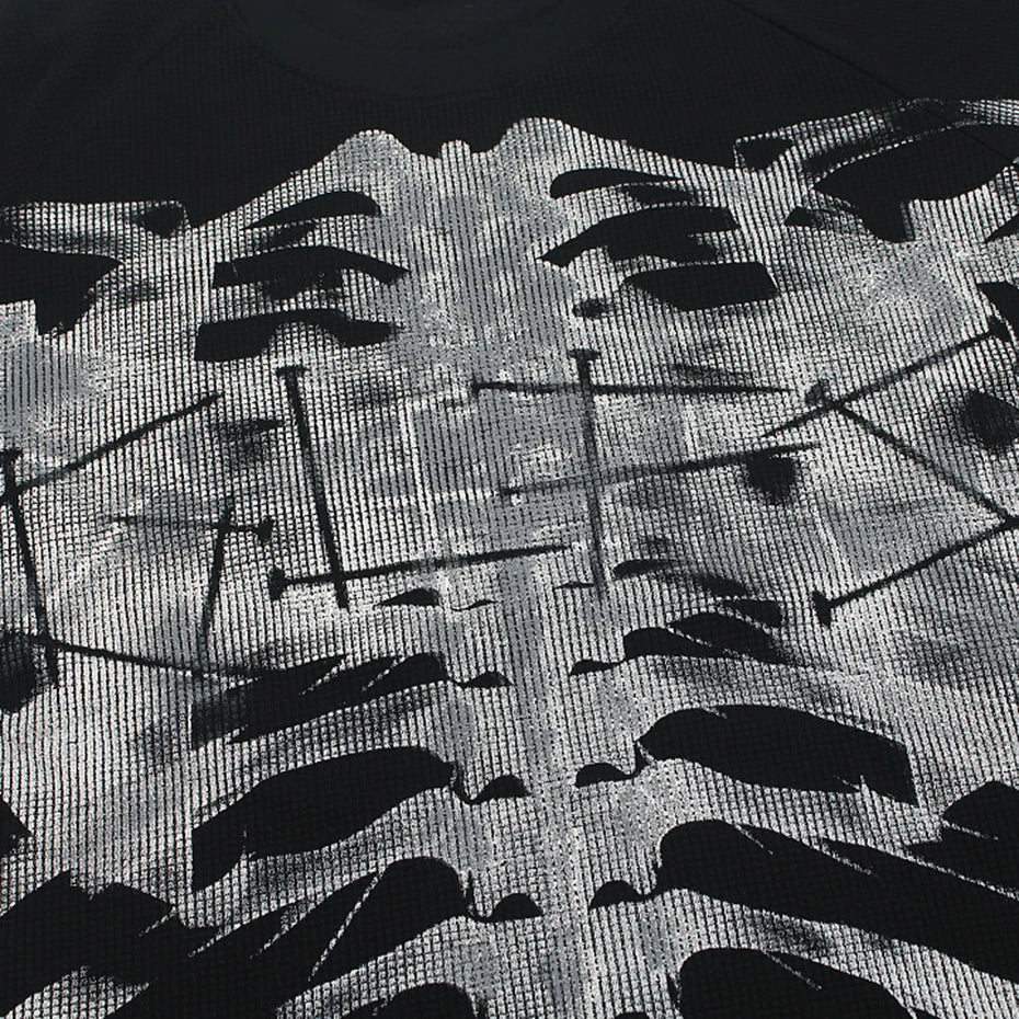 Y2K Skeleton Graphic Oversized T-Shirt — fit shot
