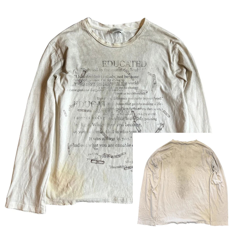 Y2K Graffiti Oversized Long Sleeve Tee — side view