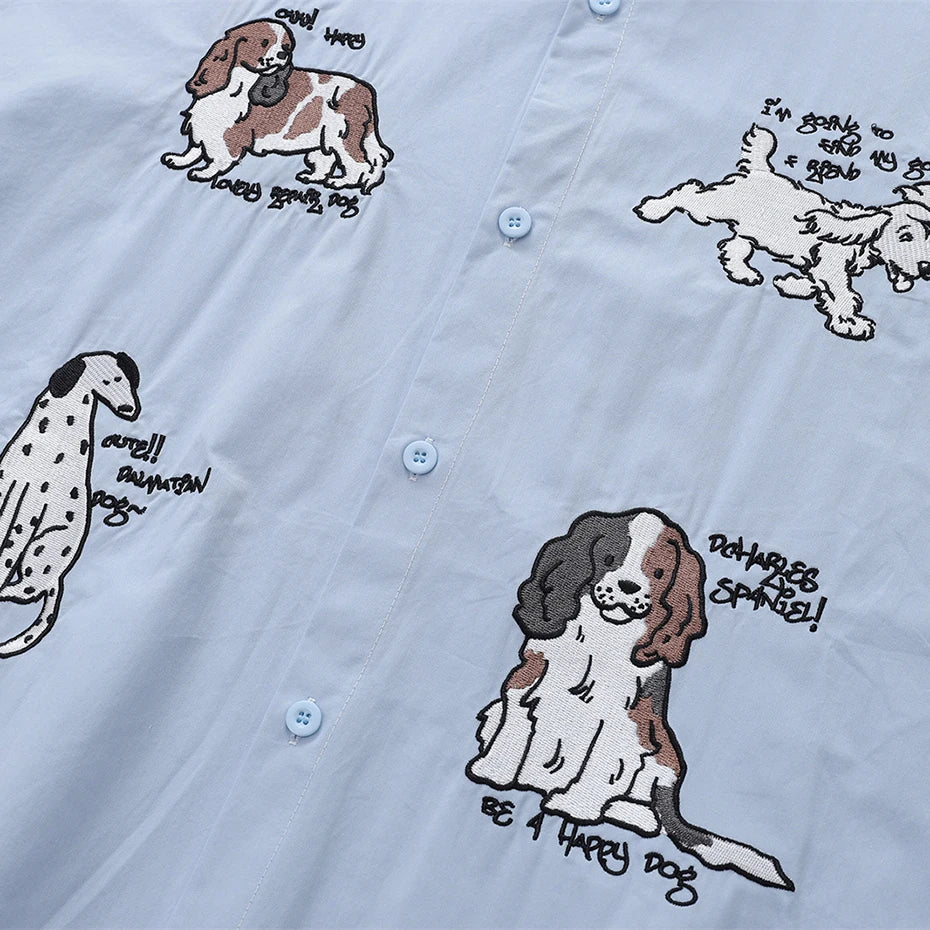 Dog Graphic Oversized Shirt — fit shot
