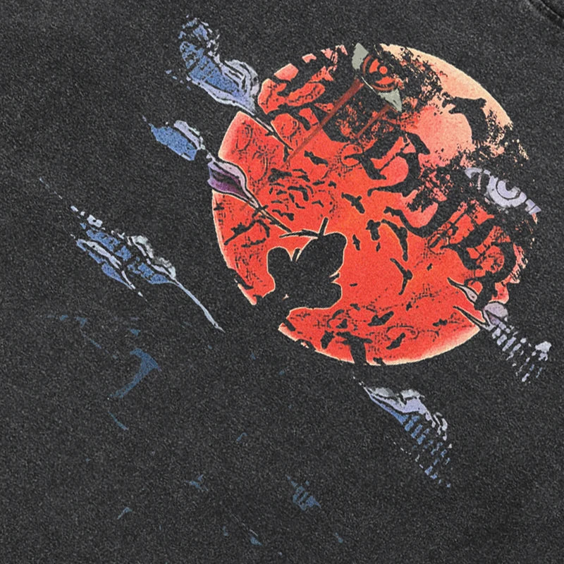 Black Sun Eye Faded T-Shirt — front view