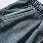 Car Vintage Blue Loose Denim Shorts — back view