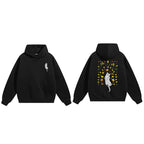 White Cat Print Hoodie — styling shot