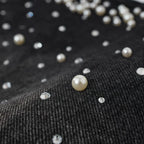 Y2K Vintage Loose Denim Shorts — fabric close-up