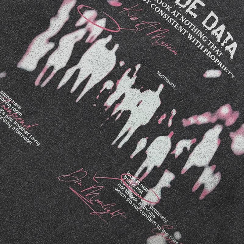 Pink Shadow Graphic Oversized T-Shirt — front view