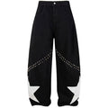 Punk Star Patchwork Denim Baggy Jeans — styling shot
