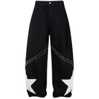 Punk Star Patchwork Denim Baggy Jeans — styling shot