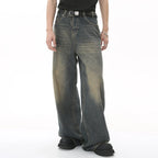 Vintage Blue Denim Loose Jeans — detail shot
