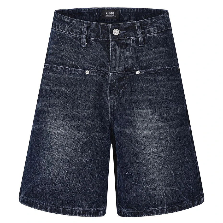 Jeans Vintage Blue Loose Denim Shorts — styling shot