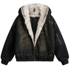 Vintage Padded Denim Oversized Puffer Jacket — styling shot