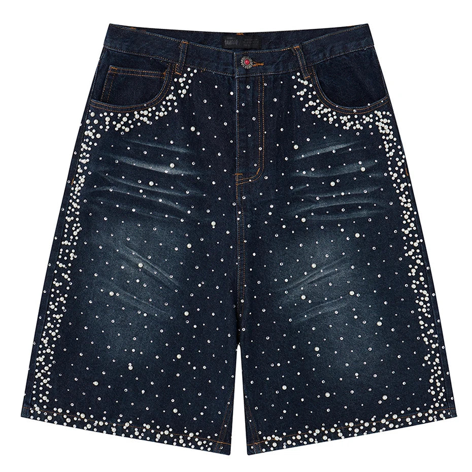 Y2K Vintage Loose Denim Shorts — back view