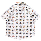 Cat Print Loose Shirt — front view