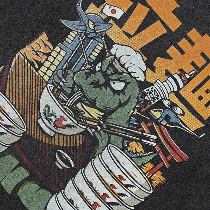 Funny Anime Cartoon Graphic T-Shirt — front view