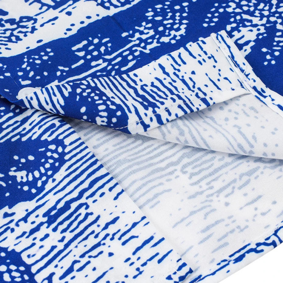 Hawaii Graphic Short Sleeve Button-Up Shirt — fabric close-up