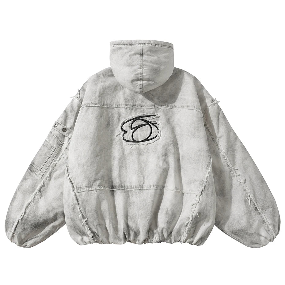 Vintage Hooded Oversized Puffer Jacket — front view