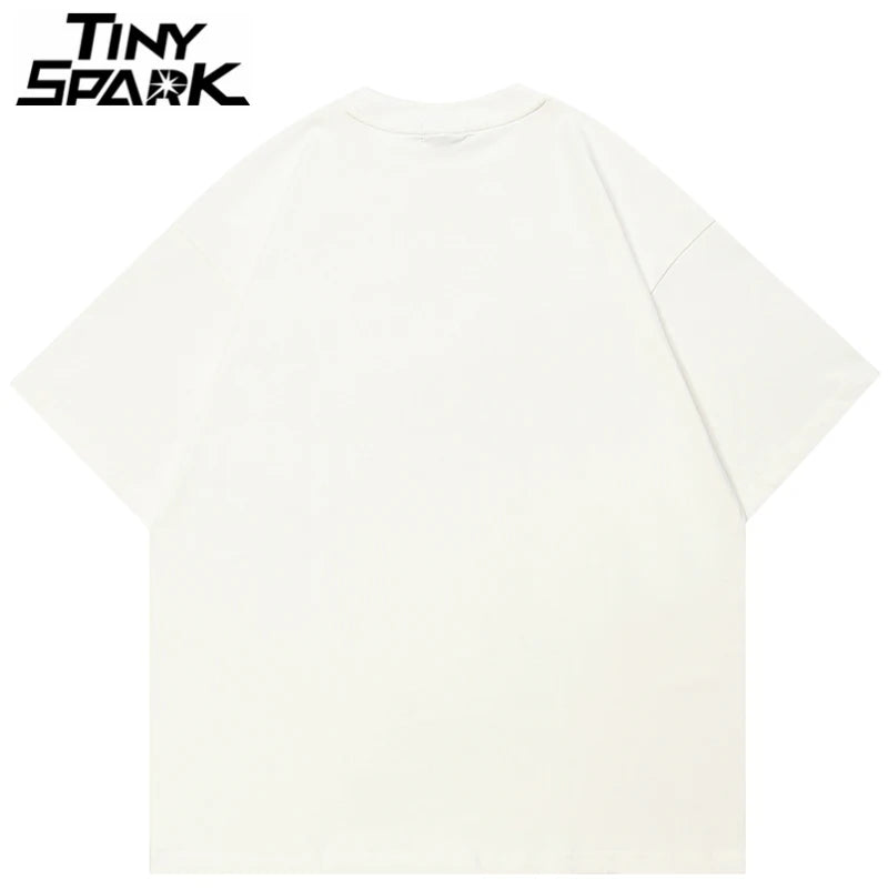 Print Beige Dog Graphic T-Shirt — back view