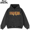 Black Fire Graphic Oversized Hoodie — front view