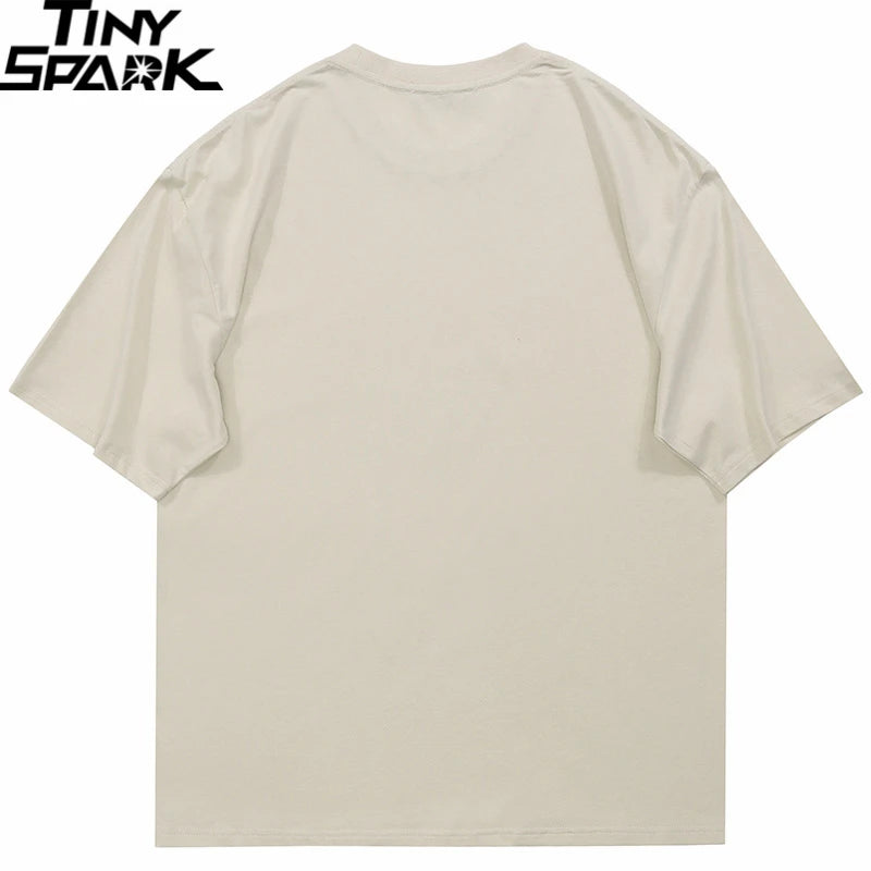Funny Cartoon Cat Graphic T-Shirt — back view