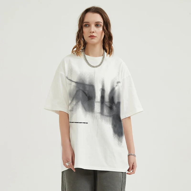 Beige Shadow Graphic T-Shirt — front view