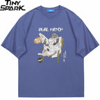 Funny Cartoon Cat Graphic T-Shirt — detail shot