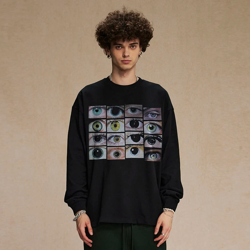 Black Eye Graphic Long Sleeve Tee — front view