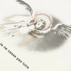 Beige Angel Wings Graphic T-Shirt — front view