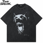 Cotton Retro Black Washed T-Shirt — front view