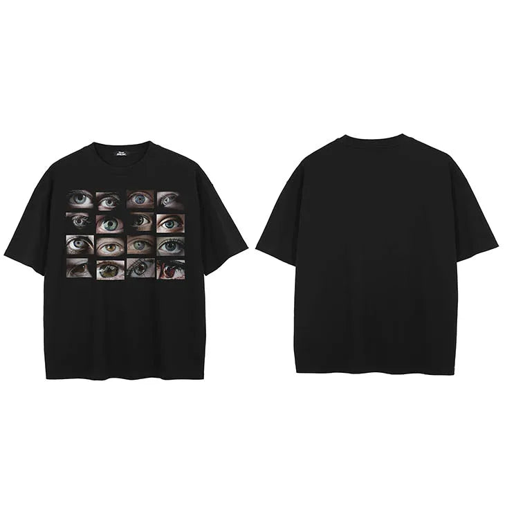 Black Eyes Washed T-Shirt — fabric close-up