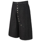 Y2K Wide Leg Denim Shorts — front view