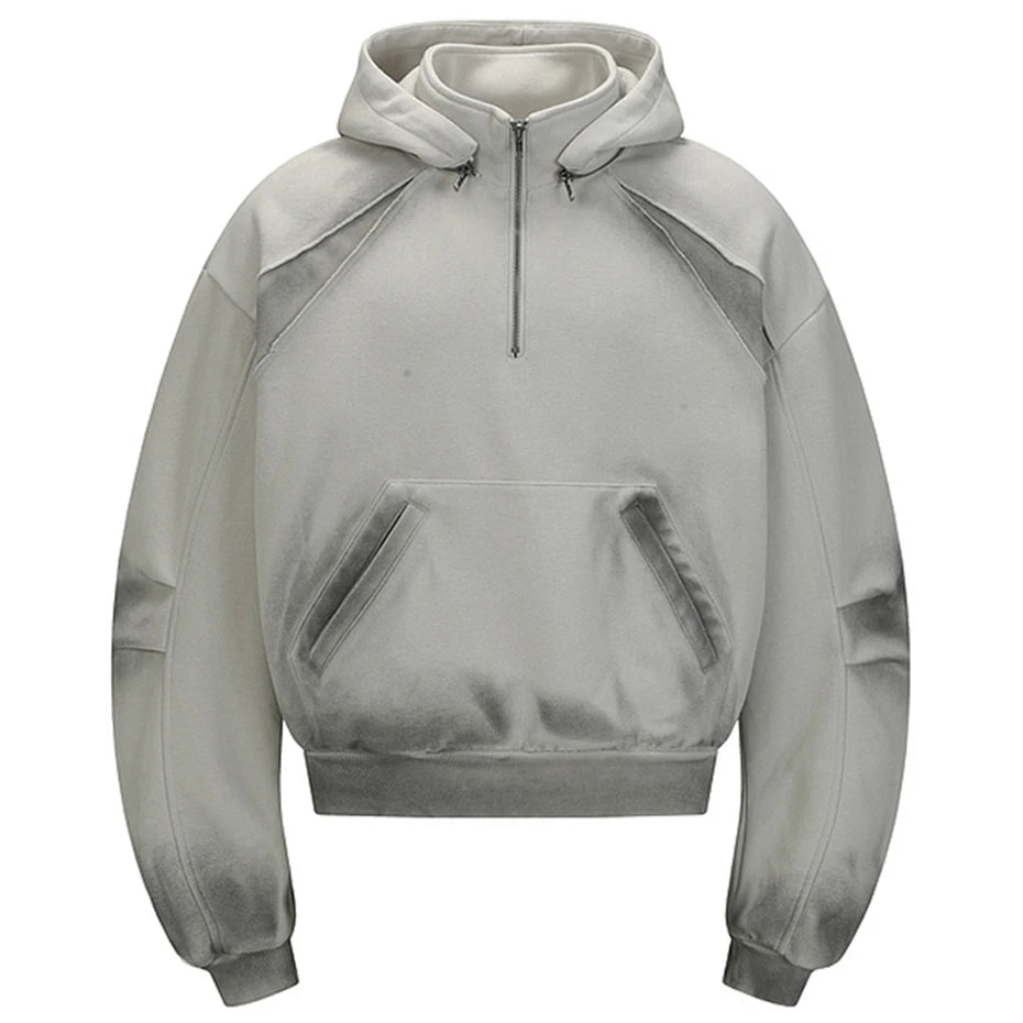 Retro Patchwork Regular Hoodie — styling shot