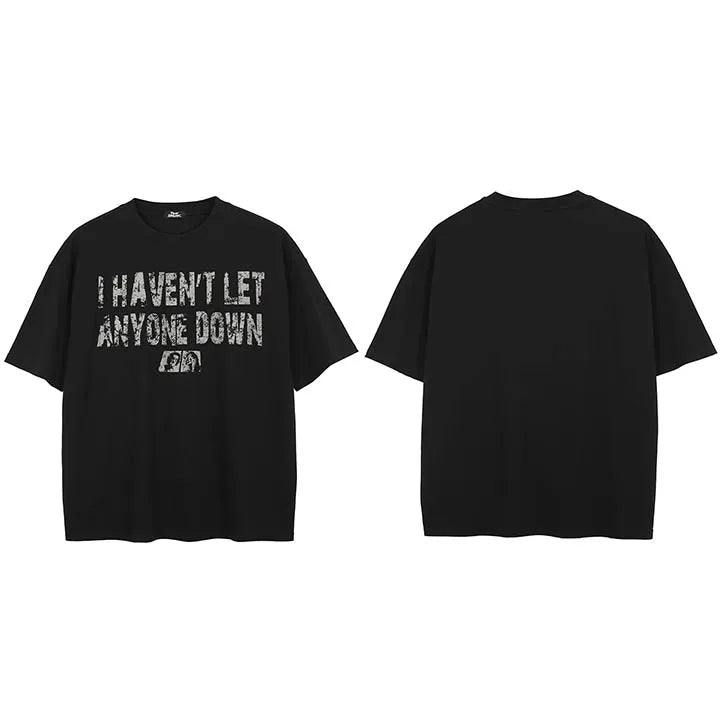 Vintage Black Letter Faded T-Shirt — fit shot