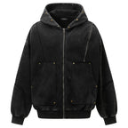 Vintage Zip Oversized Jacket — back view