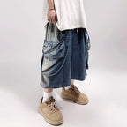 Rivet Vintage Loose Denim Shorts — fit shot