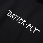 Black Butterfly Fleece Hoodie — back view