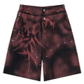 Punk Wide Leg Denim Shorts — back view